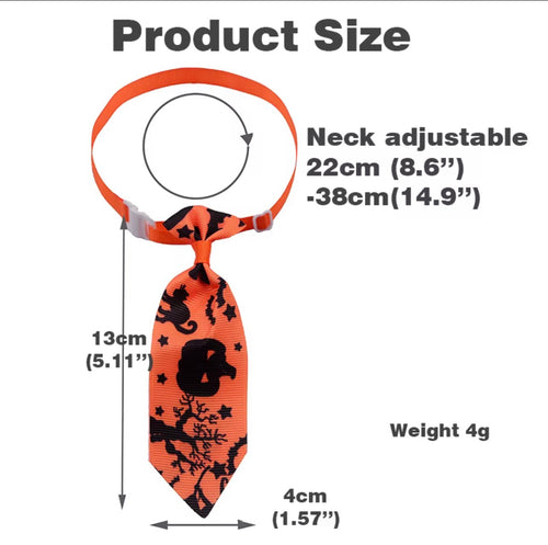 Halloween Ghost Print Dog Bow Tie Adjustable Neck